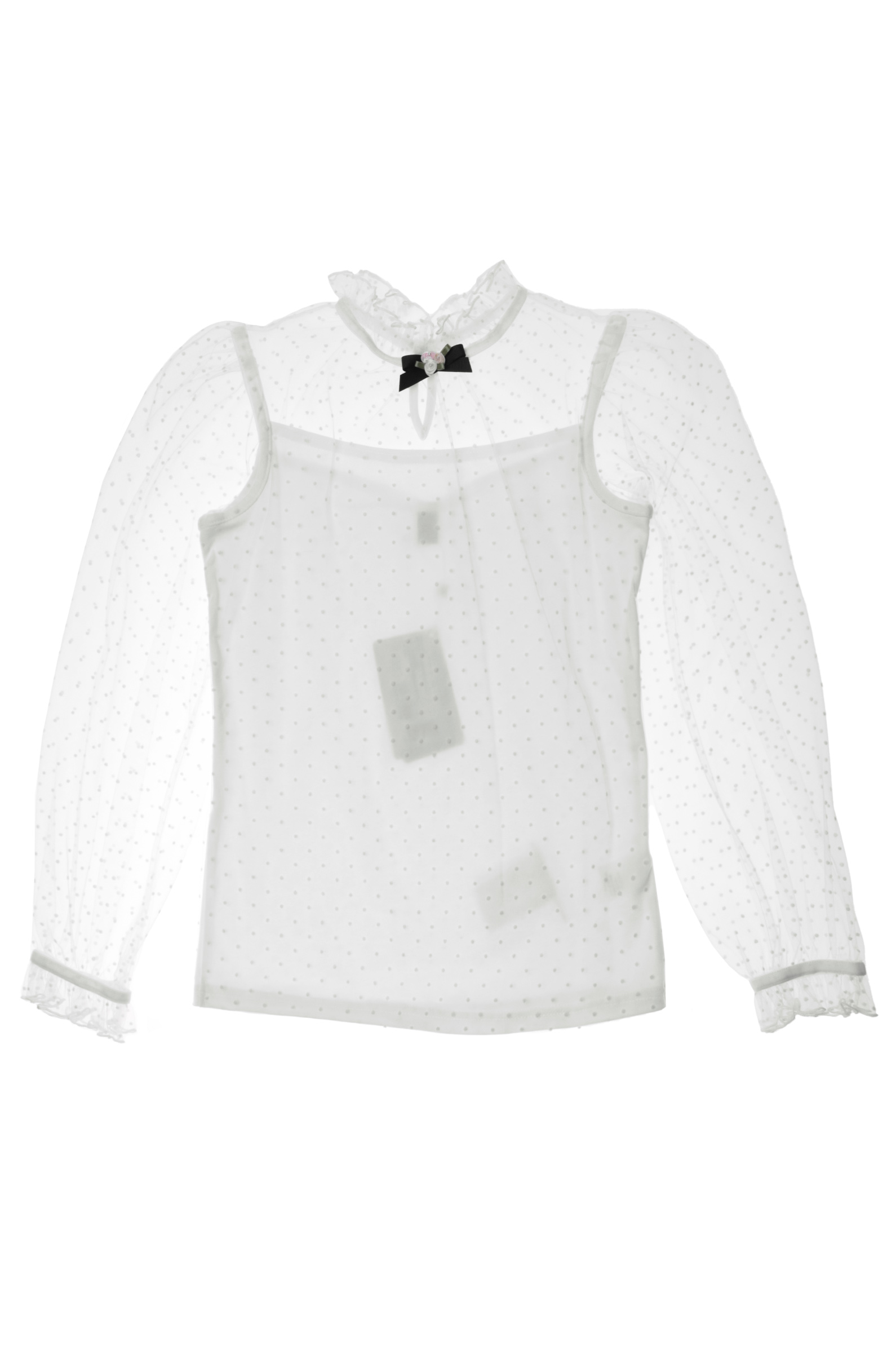 Блуза дев. АРТ.2303-522-СМФ,бел,па/хл-эл