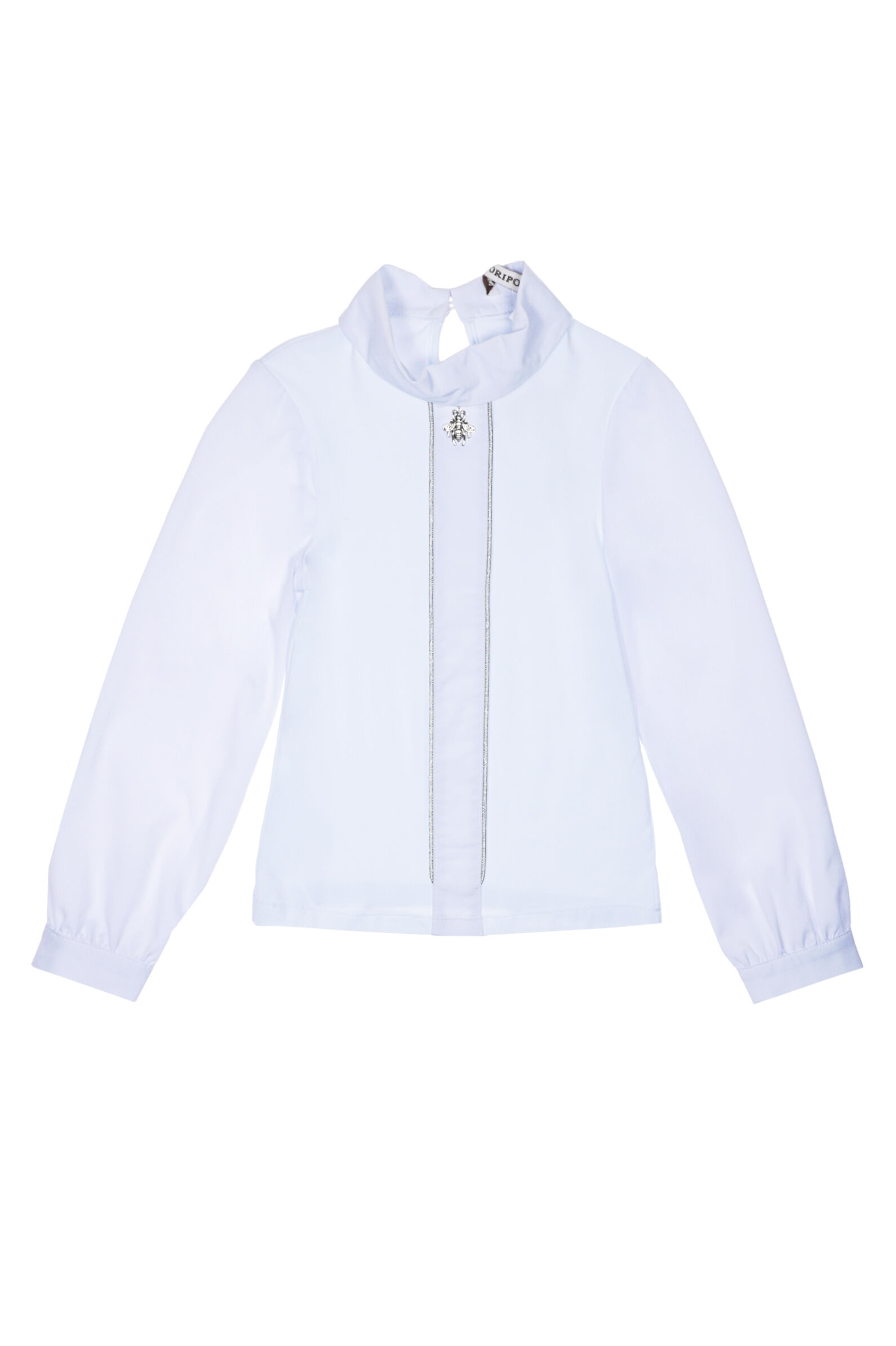 Блузка дев. АРТ.06125,бел,вис-эл