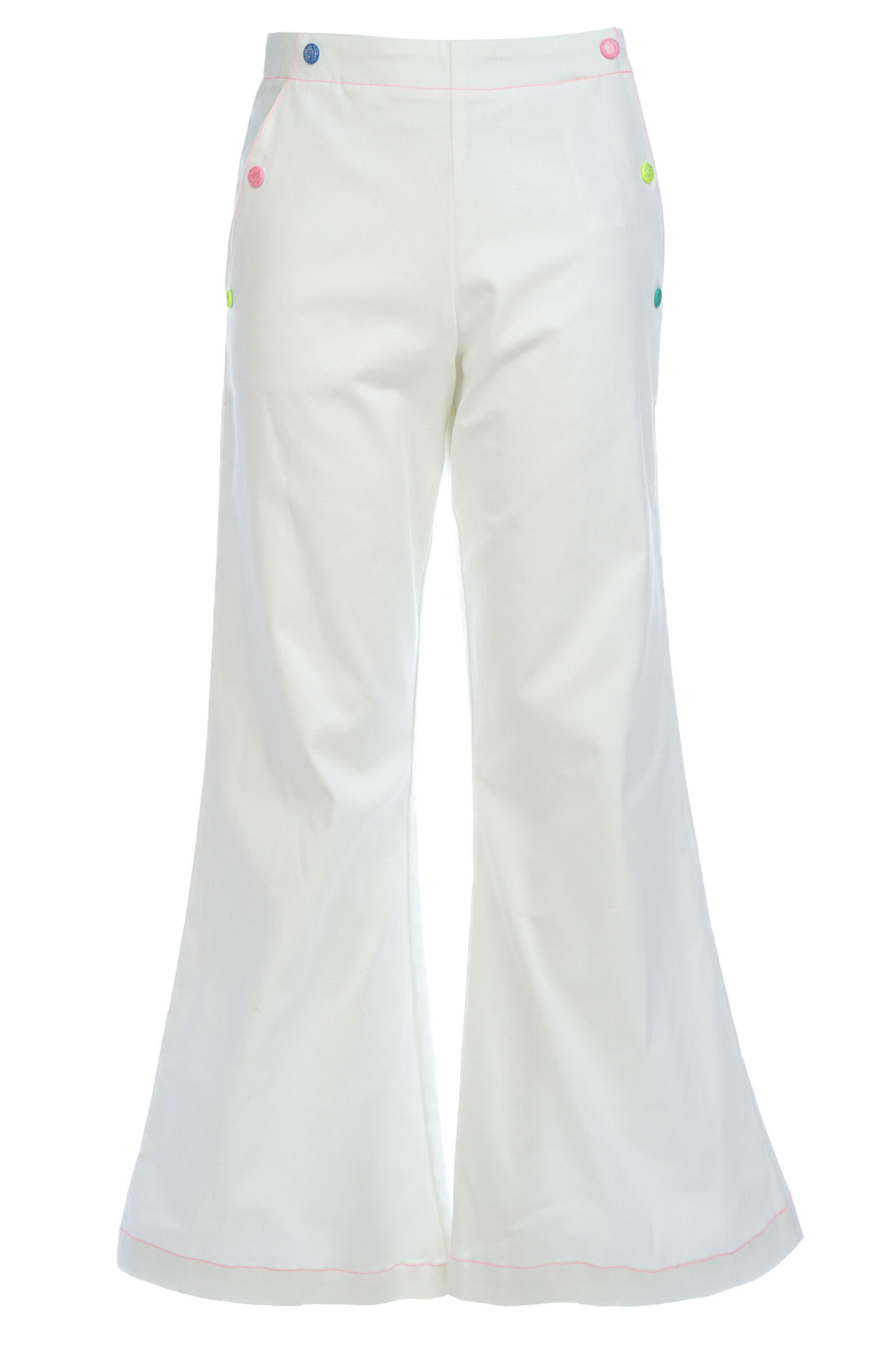 Брюки дев. АРТ.U20345/10P,бел,хл-эл