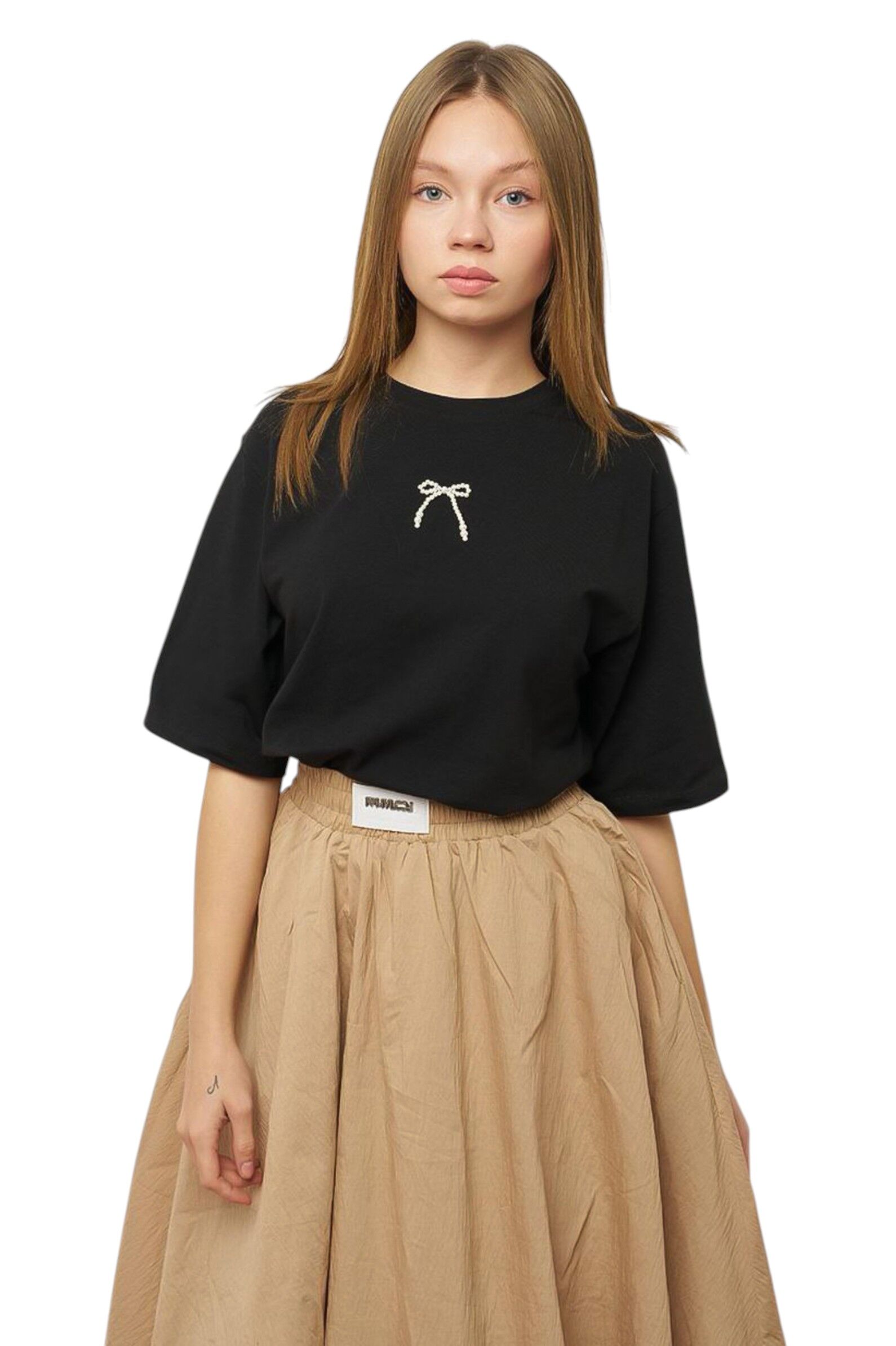 Футболка дев. АРТ.7930-1,чер,хл-лайкра