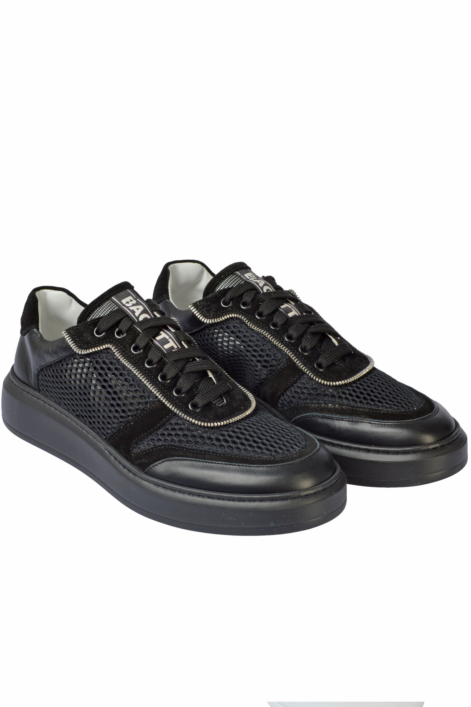 Кеды муж.АРТ.4719,чер,н.к-з-тек/н.к-тек