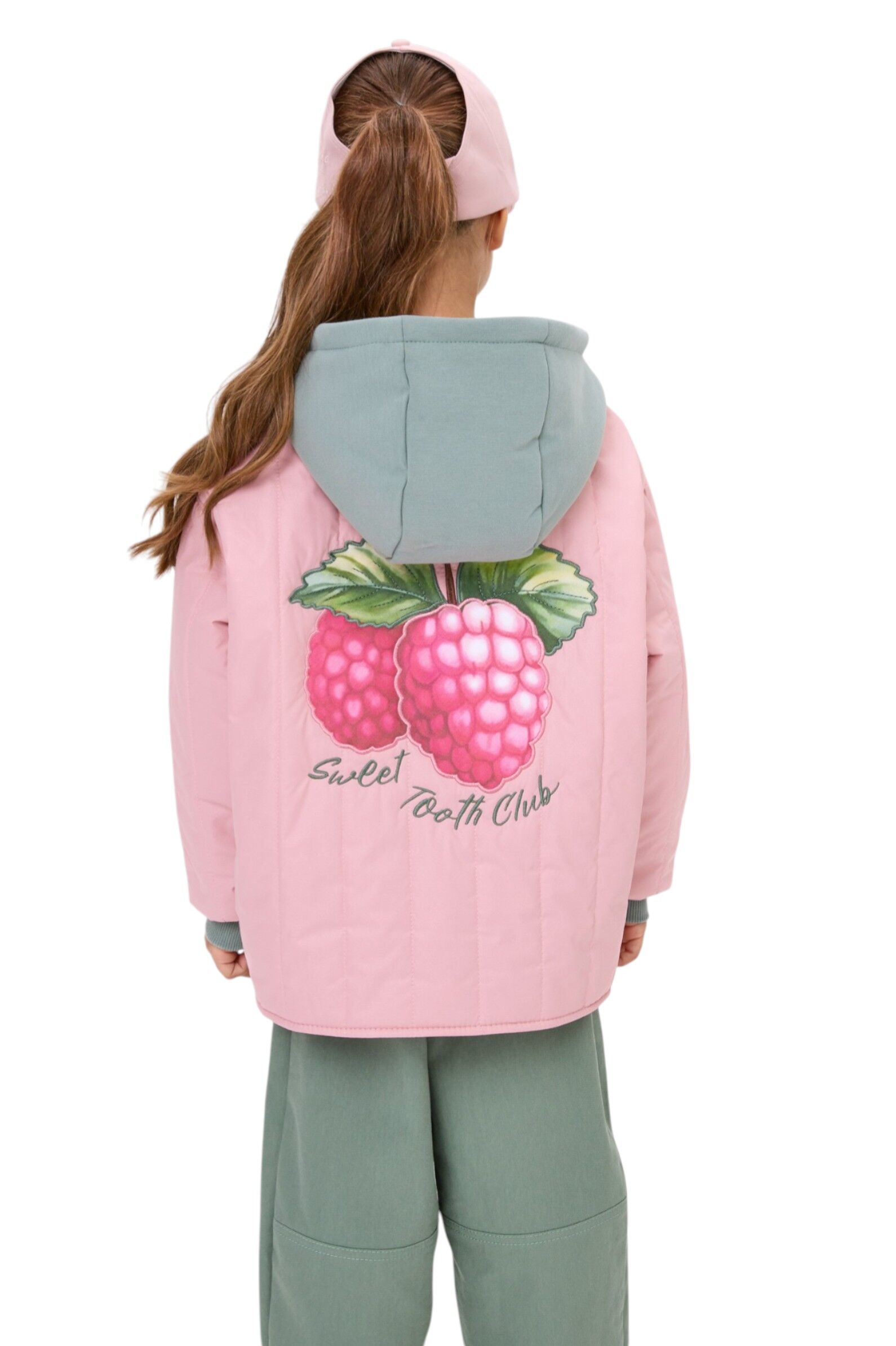 Куртка дев. АРТ.261065,роз-зел,пэ/хл-эл