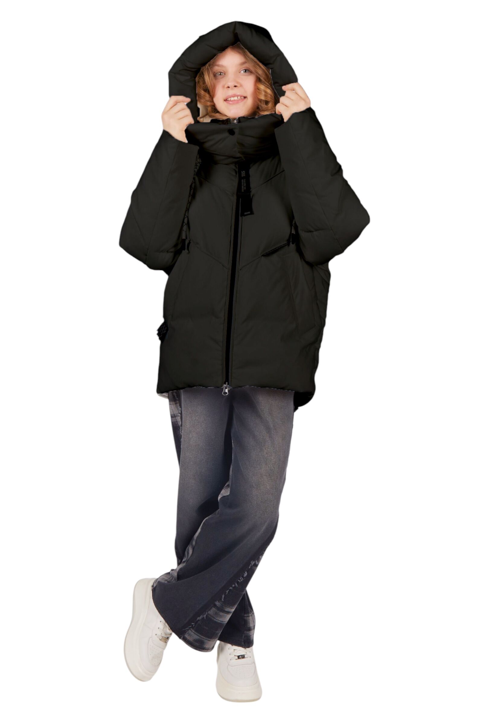 Куртка дев. АРТ.G-YCK25478,чер,пэ/пэ