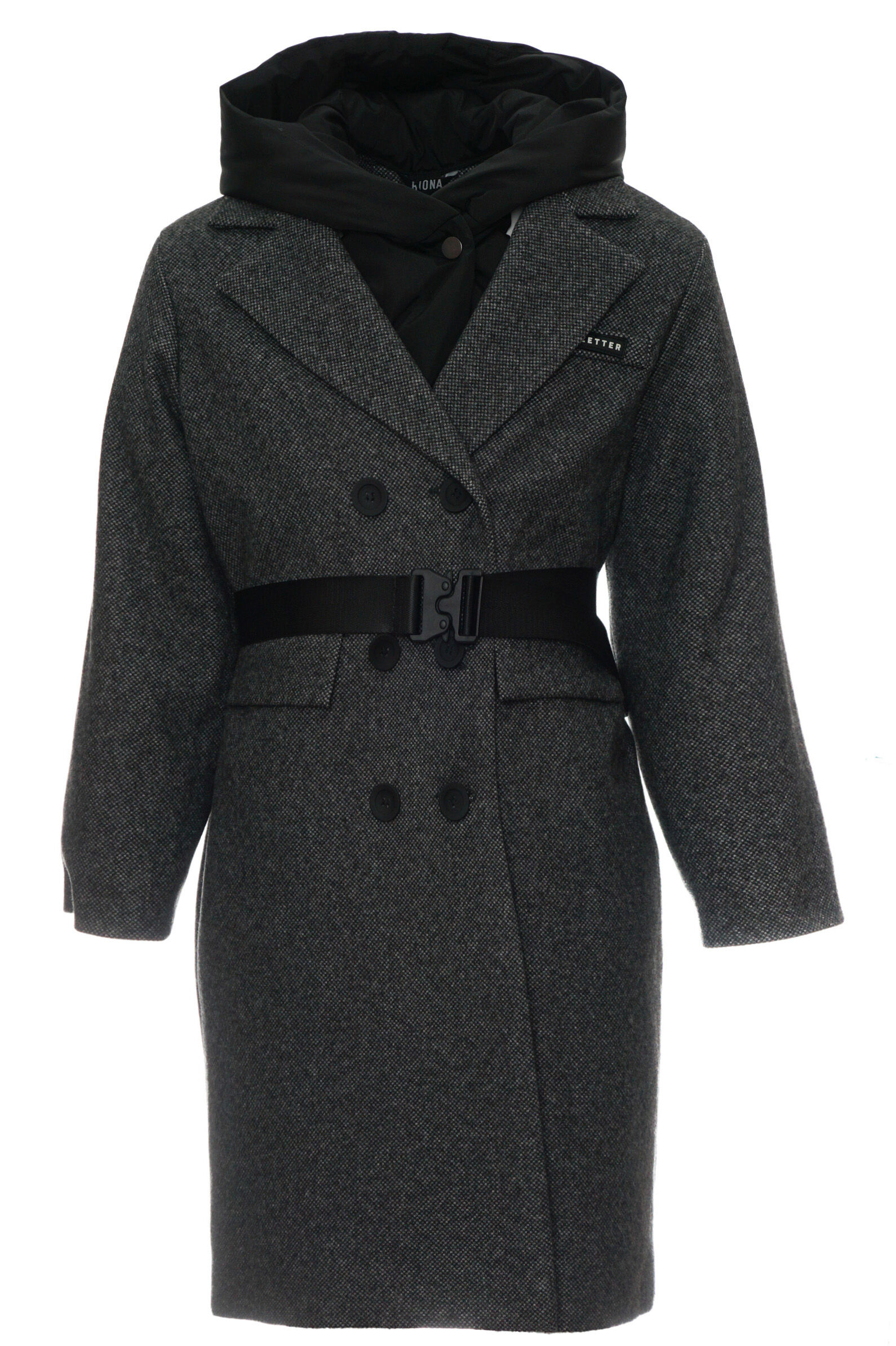 Пальто дев. АРТ.Ecol,сер,поливис/пэ