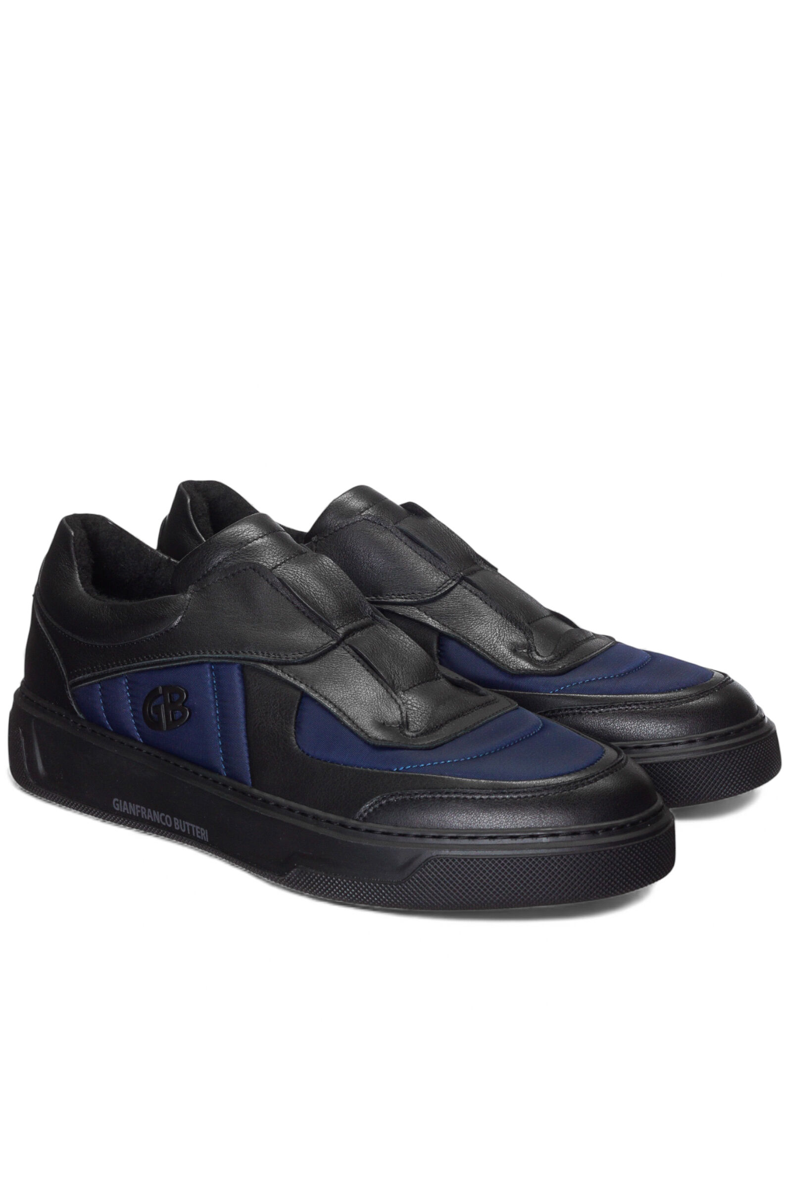 П/ботинки  муж. АРТ.62871,чер-син,н.к-тек/байка