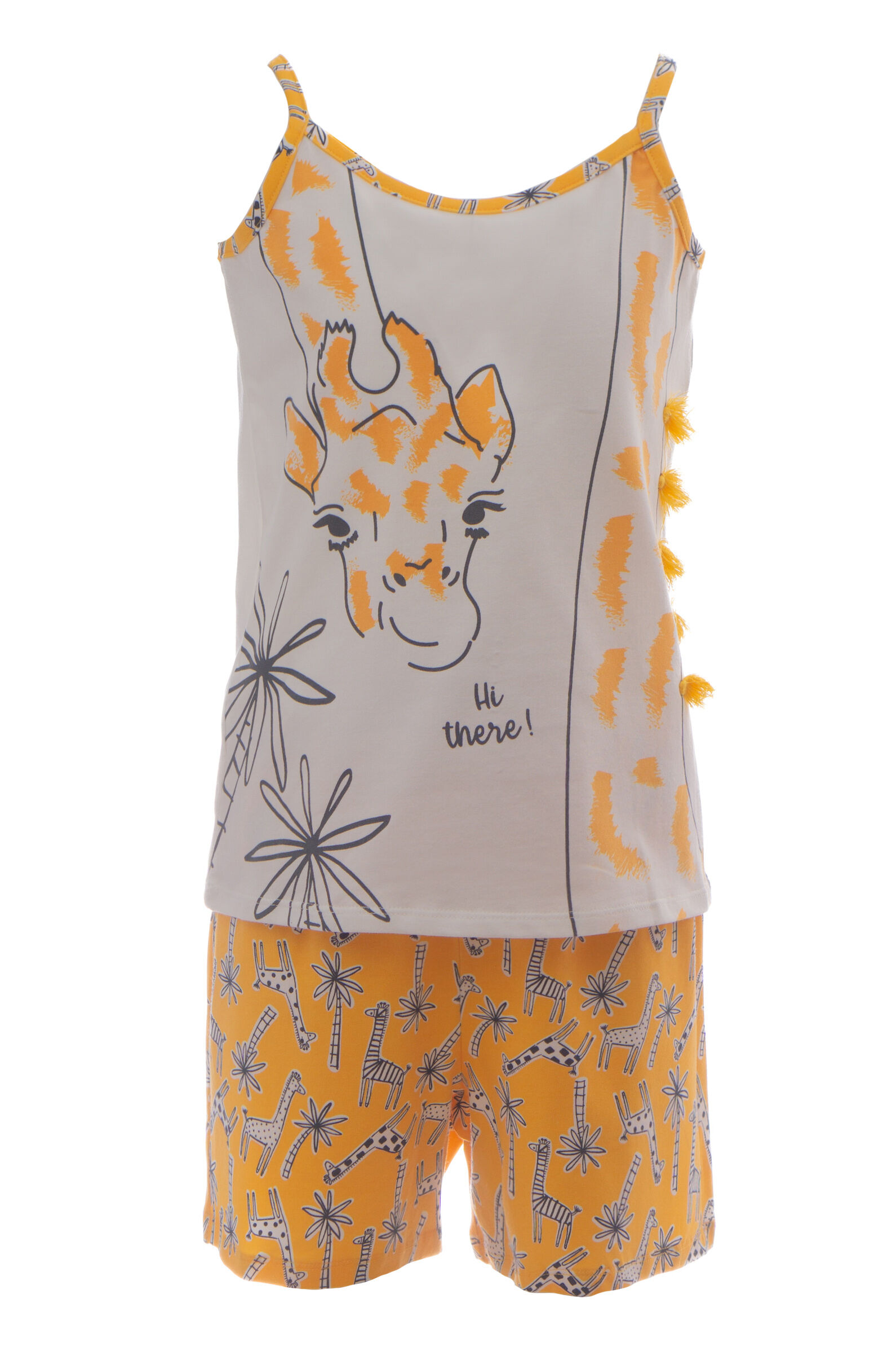 Пижама дев. АРТ.928223,бел-жел,хл-эл